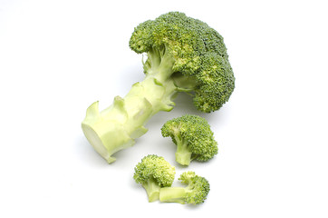 Fresh broccoli on white background