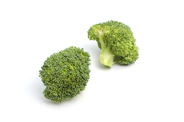 Fresh broccoli on white background