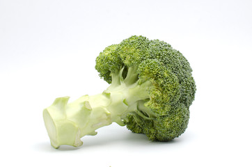 Fresh broccoli on white background