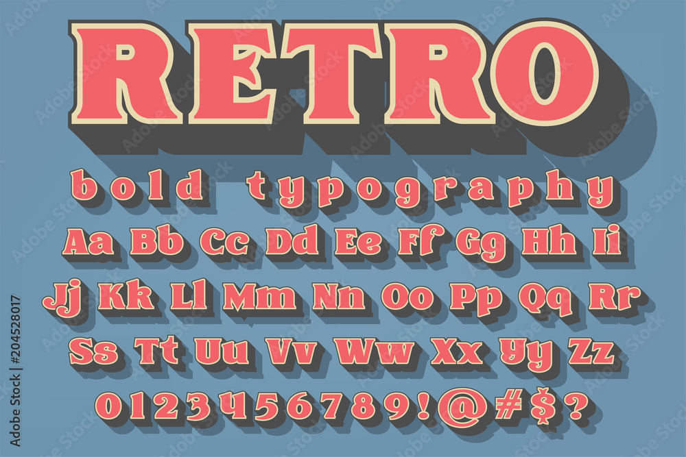 Poster retro style alphabet