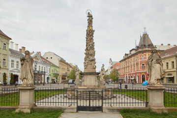 Kosice, Slovakia - 17 April 2018: a monument to the victims of the plague