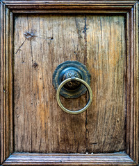 Wooden red door