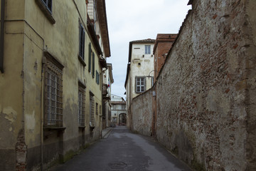 Historic old residential building in the old town of the Italian city of Lucca in the Tuscany region