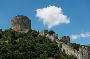 Naklejka premium A wall protecting the once used castle