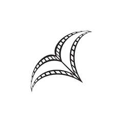 Filmstrip reel logo icon template