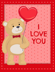 I Love You Poster Adorable Teddy Cute Bear Animal
