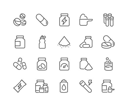 Line Sport Supplements Icons