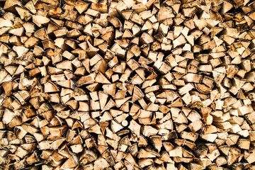 Firewood neatly stacked