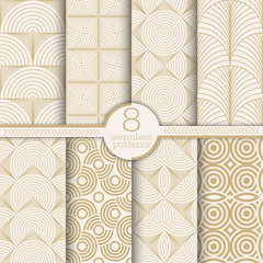 Set of art deco seamless patterns