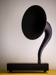 The vintage gramophone in interior