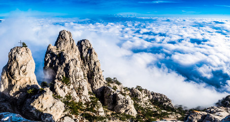 Views of the mountains and clouds Ai-Petri