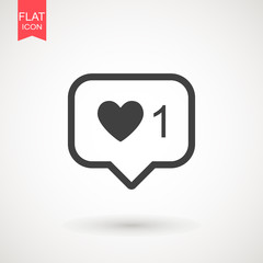 Counter Notification Icon . Follower. New Icon like 1 symbol, button. Social media like ui, app, iphone. Vector illustration. EPS 10.