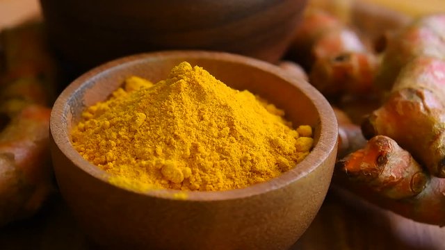 Turmeric in Spoon rotating
