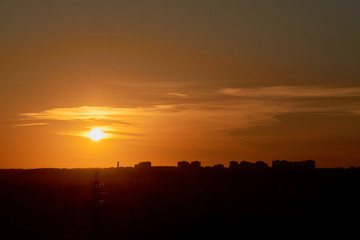 sunset in the city in Russia i