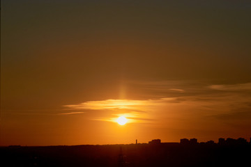 sunset in the city in Russia i