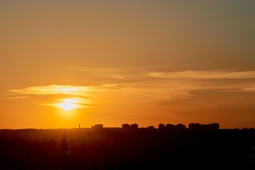 sunset in the city in Russia i