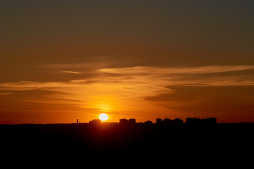 sunset in the city in Russia i