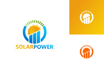 Solar Power Logo Template Design Vector, Emblem, Design Concept, Creative Symbol, Icon