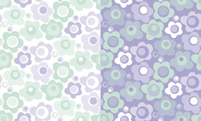 cute baby style floral pattern in violet color.