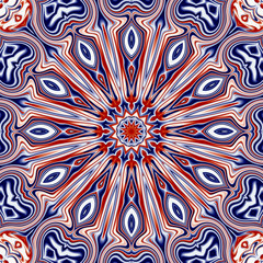 Oriental pattern, Mystical motif, Abstract background.  Fantastic design, Colorful digital art, geometric texture.