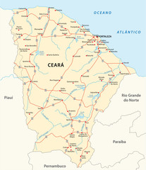 road vector map of the brazilian state ceara