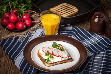 Light healthy sandwiches.