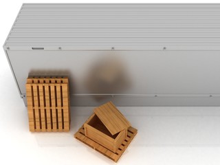 wooden box, stand and container