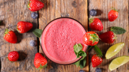 fruit smoothie, top view