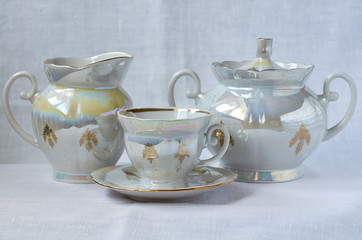 white tea set