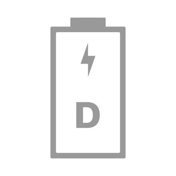 D battery. R20 cell size. Vector icon.