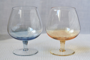 blue and yellow glasses