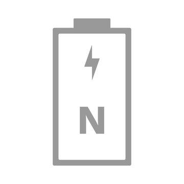 N battery. R1 cell size. Vector icon.