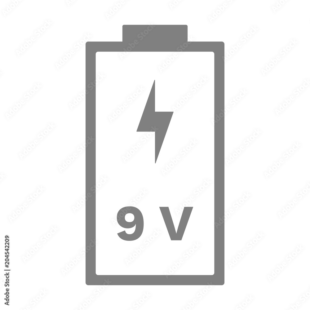 Wall mural 9 volt battery icon. vector.