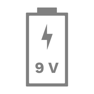 9 Volt Battery Icon. Vector.