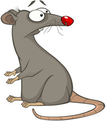  Illustration of a Cute Rat. Cartoon Character