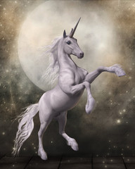 Obraz na płótnie Canvas Magical Unicorn with Fairytale Moon