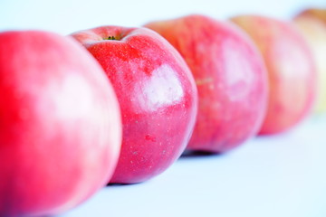 The red Apples, fruits, fresh.