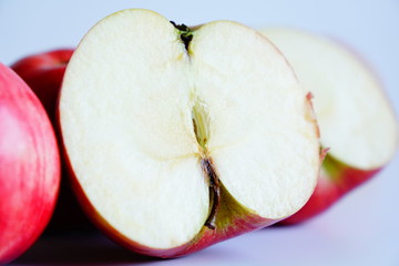 The red Apples, fruits, fresh.