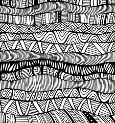 Coloring page abstract pattern, maze of ornaments. 