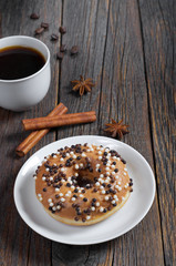 Coffee and delicious donut