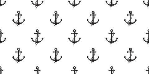 Anchor Seamless Pattern helm vector chain Nautical maritime isolated sea ocean boat background wallpaper repeat