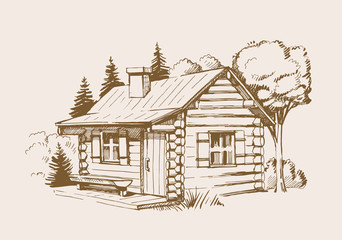 vector wooden house