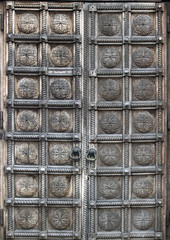 An old ornate door. of the Alexander Nevsky Cathedral in Sofia, Bulgaria.