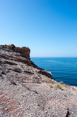 The sea in Calabardina under the blue sky, Murcia