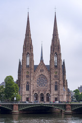 Fototapeta na wymiar Amazing St Paul gothic Church in Strasbourg France