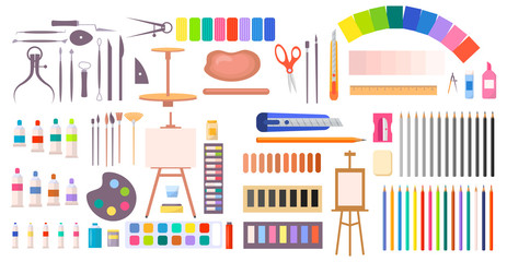 Collection of Art Supplies Icons Illustration