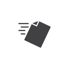 File send vector icon. filled flat sign for mobile concept and web design. Sending document simple solid icon. Symbol, logo illustration. Pixel perfect vector graphics