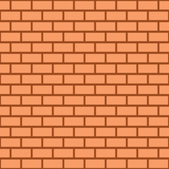 Simple, flat, light-orange brick wall texture. Seamless pattern design