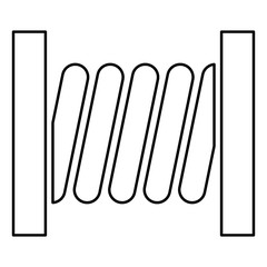Coil with wire icon black color illustration flat style simple image