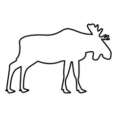 Moose elt icon black color illustration flat style simple image
